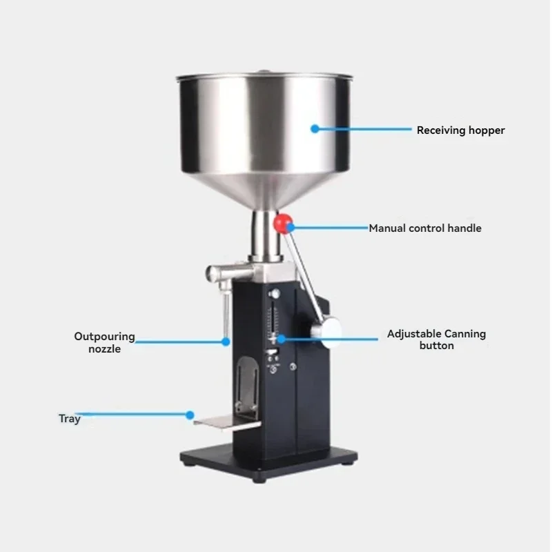 

Небольшая ручная машина для количественного наполнения, ручная машина для наполнения жидкостью, подходит для йогурта, кунжутной пасты, эфирных масел и т. д.