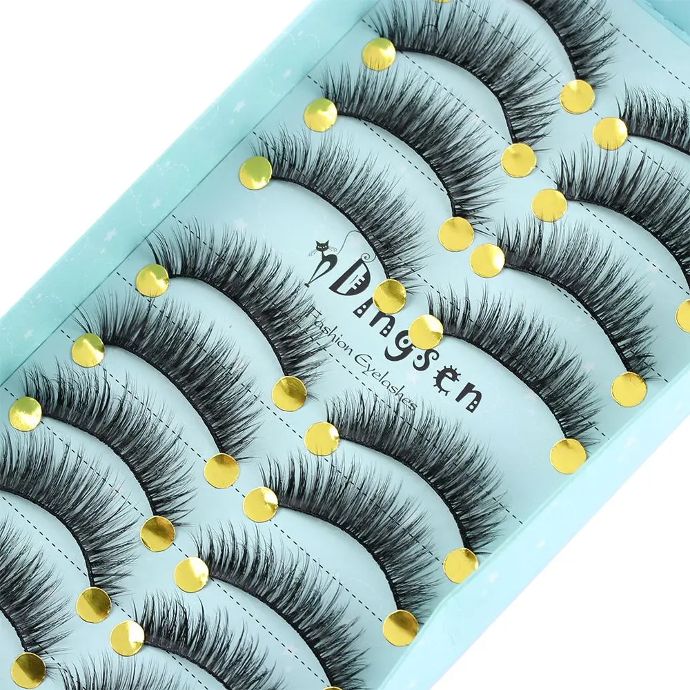 Soft Pure Hanmdade Wispy Crisscross Natural Eyelashes Extension Tools Thick Long False Eyelashes 3D Faux Mink Hair Fluffy