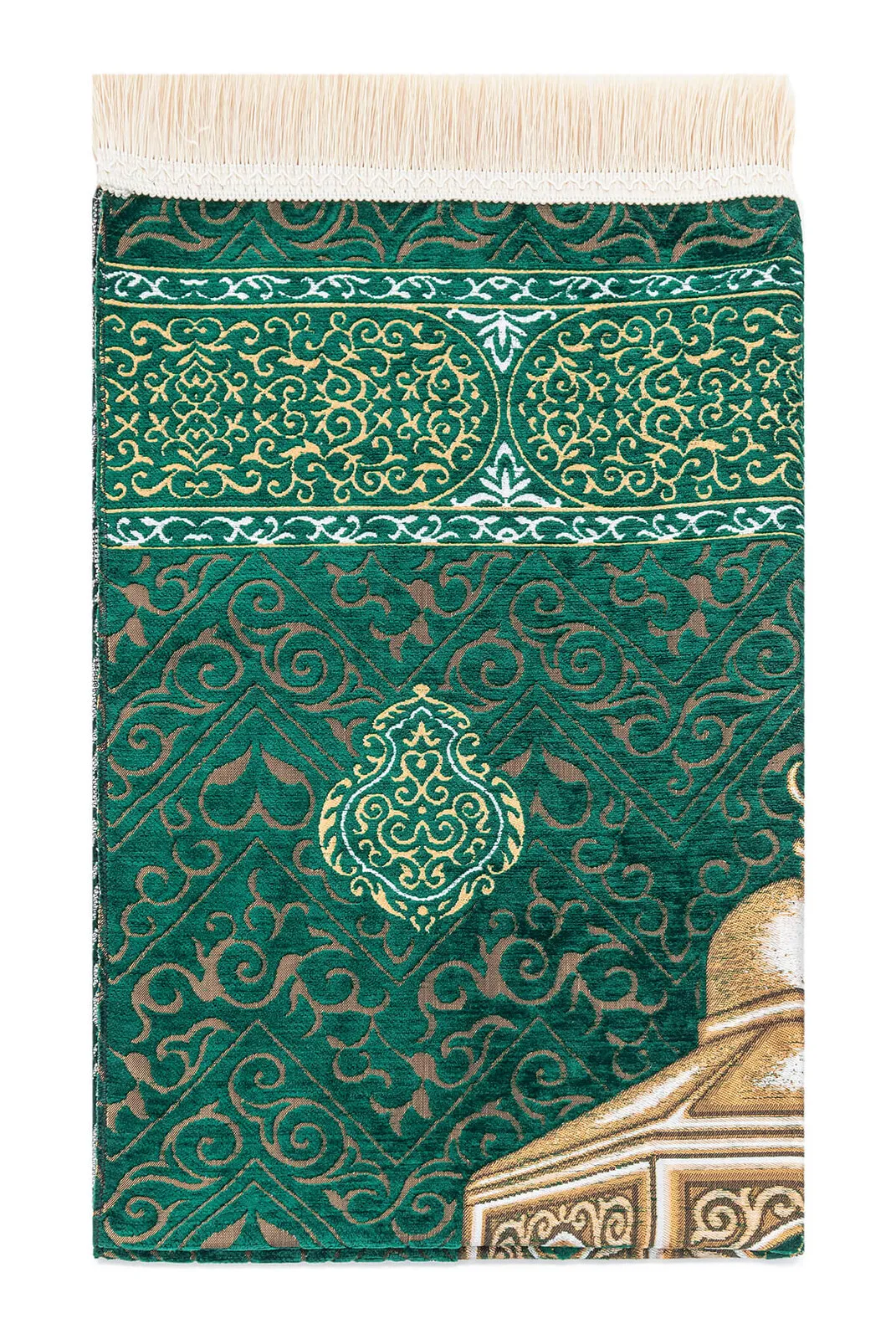 Authority Ibrahim Model Ultra Luxurious Green Chenille Prayer Rug 20 Sheet of Muslim Islamic Prayer Mat Holy Quraan Islamic Mats