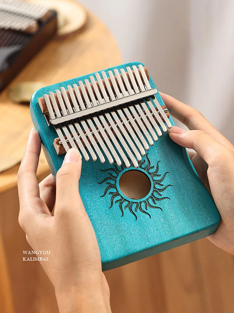 17/21 Keys Kalimba Sunflower Thumb Piano Maple Mini Finger Piano Beginner Musical Instrument Adult & Child Music Entertainment