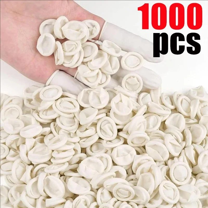 100-1000pcs White Disposable Finger Cots Gloves Dust-proof Anti Slip Multi-purpose Durable Finger Cots Fingertip Cleaning Tools