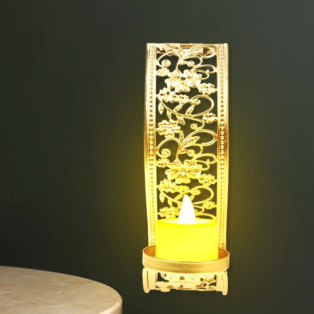 

2 Pcs Tealight Tapered Candles Decorative Holder Golden Metal Candlestick Holders Decoration