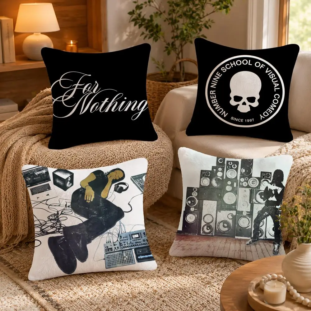 Singer N-Nine Vicious Cushion Cover Soft Short Plush Pillow Case Double Sided Print Washable Sofa Bed Home Decor Gift