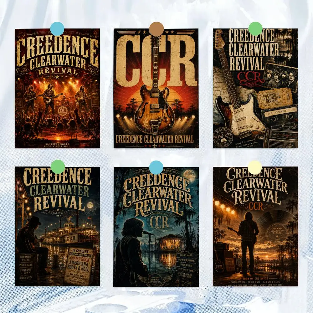 band C-Creedence C-Clearwater R-Revival Poster Artistic Stylish Wall Art for Home Office Bar Decor Living Ro hot  Reusable