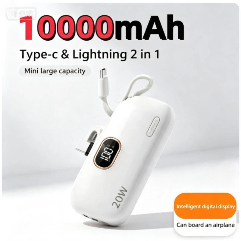 New Mini Power Bank 10000mAh Fast Charging PowerBank Portable Charger for IPhone 16 15 14 Samsung  Xiaomi External Spare Battery