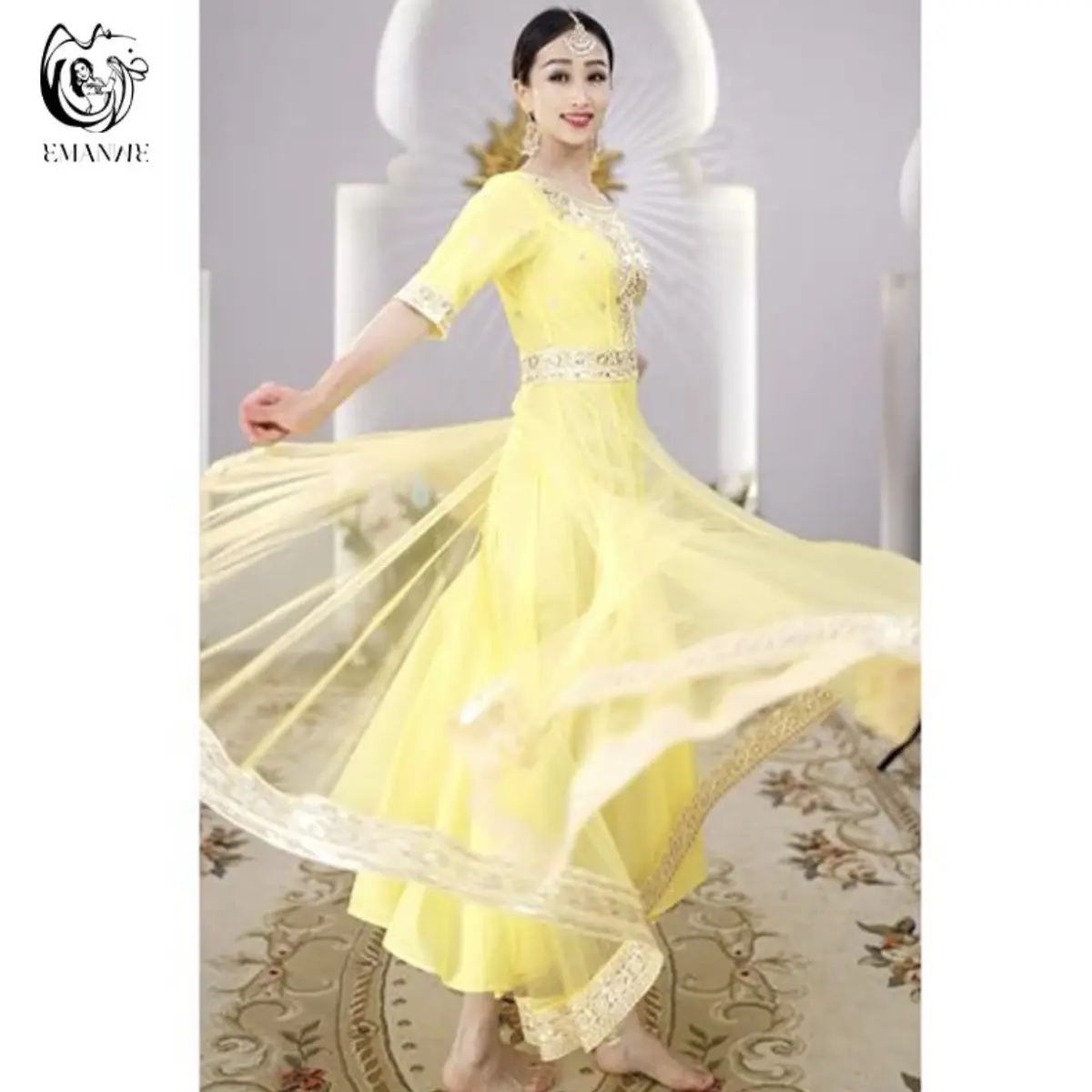 A9998 India Xinjiang Performs Exotic Style Yiman Dance Dress with Large Display Embroidery Dress 720 New Dance