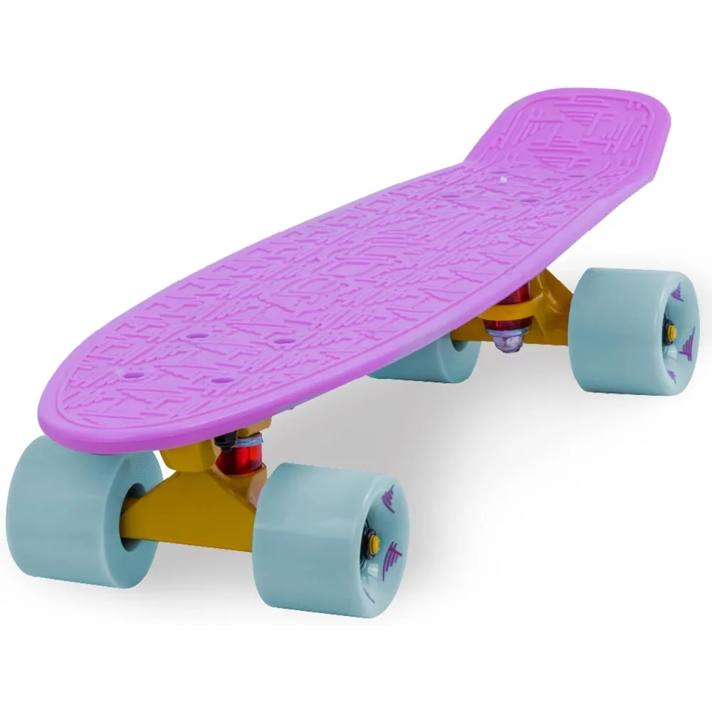 

22-дюймовый детский скейтборд — скейтборды Mini Cruiser для детей от 6 до 12 лет, игрушки для улицы, легкие, прочные, нескользящая палуба, ABEC-