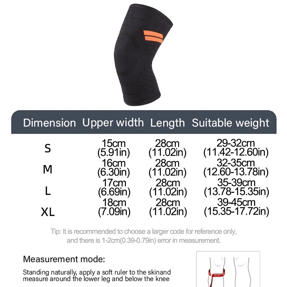 1/2Pcs Breathable Knee Pads Nylon Pressurized Silicone Anti-slip Knitted Knee Support Fitness Hiking Running Basketball Unisex