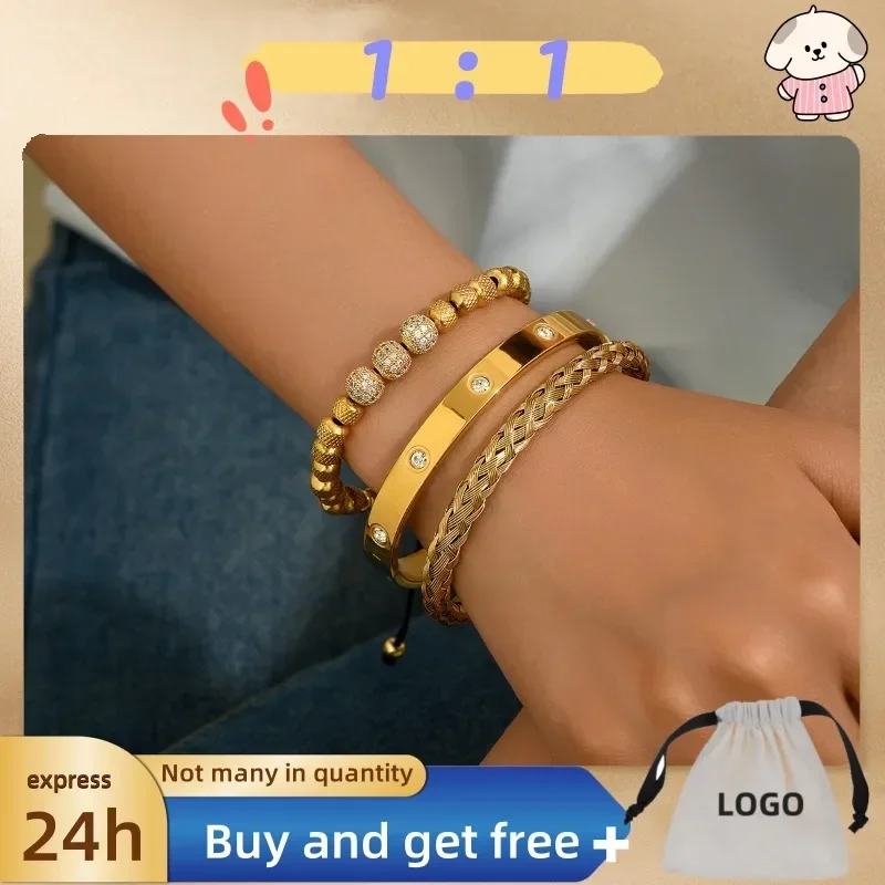 

Personalized Retro Hip-hop Bracelet with Multiple Layers of Inlaid Zircon and Adjustable Opening Design,