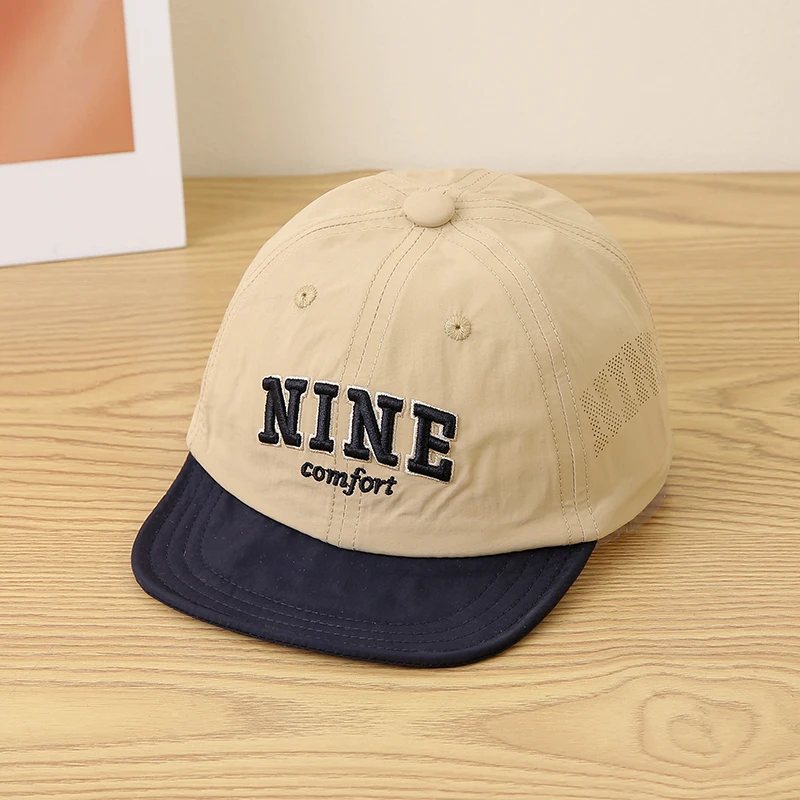 

Children's embroidered NINE multi-color soft brim baseball cap, casual and sporty style, suitable for outings and photography
