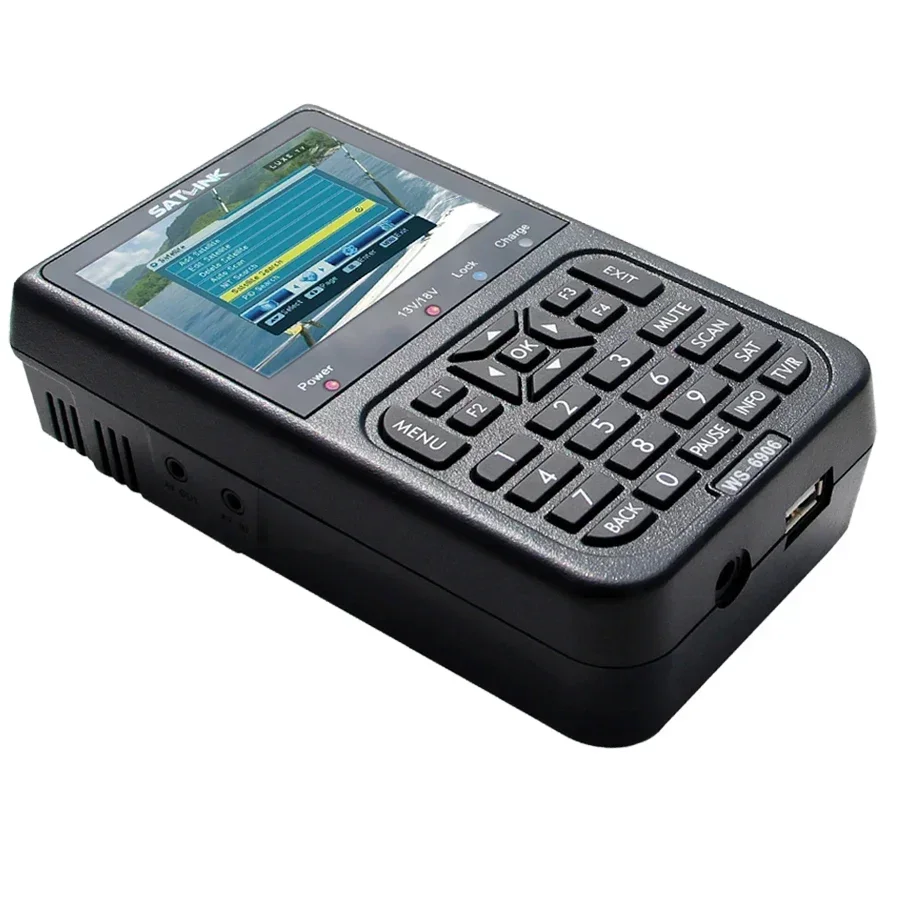 Nuovo! Rilevatore di segnale digitale Satlink WS 6906 Schermo LCD da 3,5" Ricevitore DVB-S FTA per misuratore di segnale satellitare QPSK Satlink