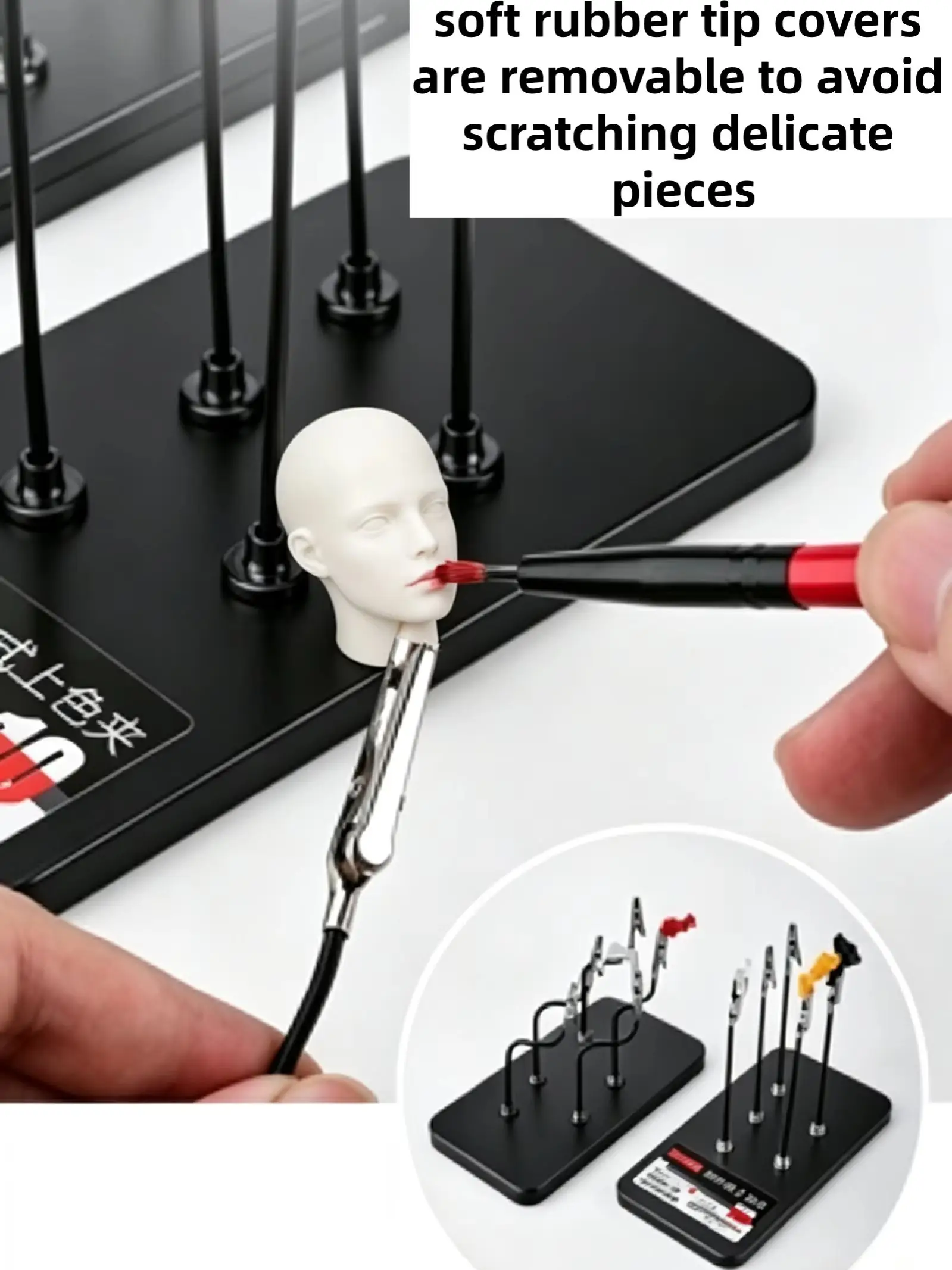 12 Stück Magnetische Modell-Malerei-Halter-Clips 360° Biegsamer Schwanenhals-Krokodilklemme mit Optionaler Metall-Aufbewahrungsbox – Detail 6
