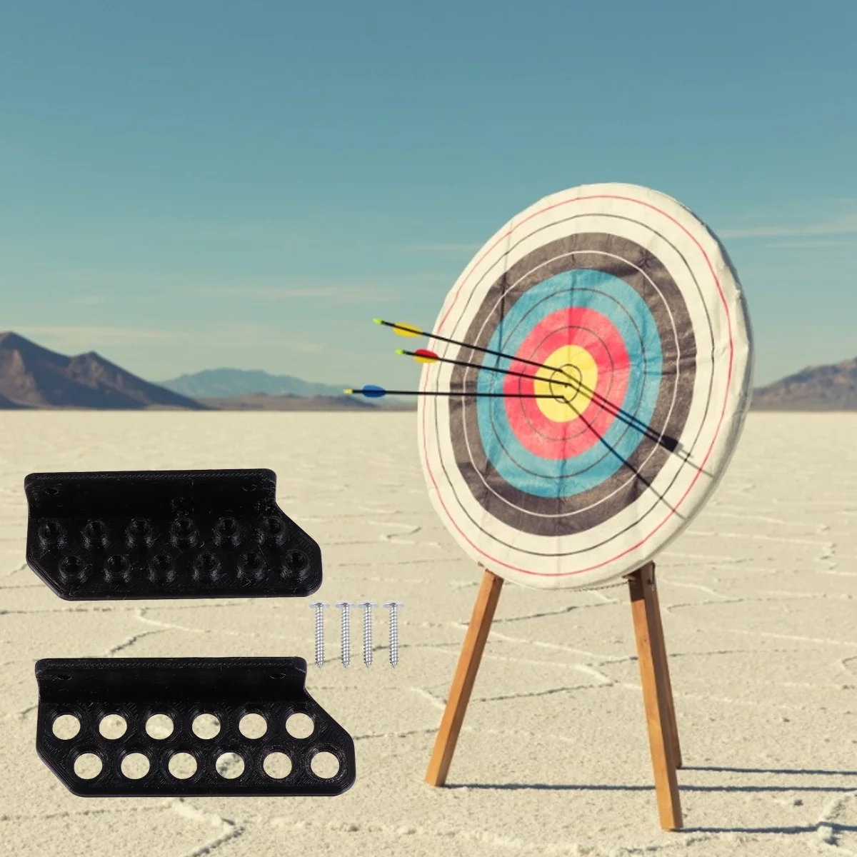 

1Pair Arrow Holder Display Rack Self-Adhesive Wall Mount ABS Strong Grip for 12 Arrows Protection Archery Sports Equipment