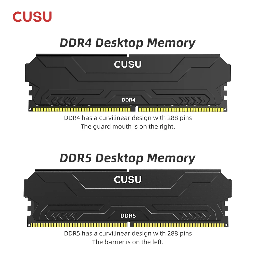 CUSU RAM DDR4 8GB 16GB Memory 3200MHz 3600MHz DDR5 5600MHz 6400MHz Desktop Ram 288pin Udimm for Intel AMD Motherboard