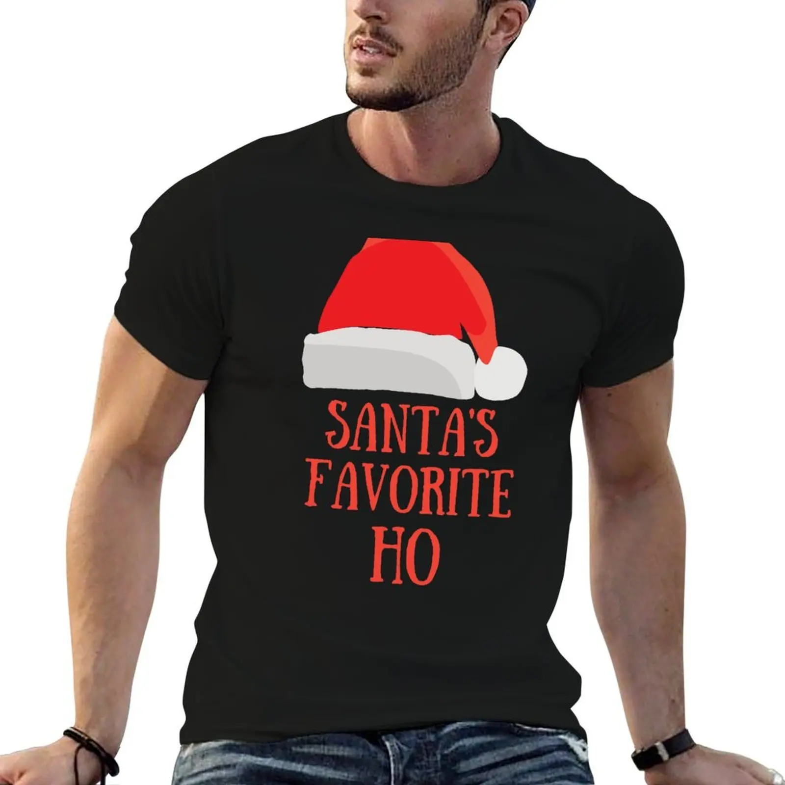 

Santa's Favorite Ho! Funny Christmas Santa Claus T-Shirt t shirts for man pack cotton man t shirt designer T-Shirt