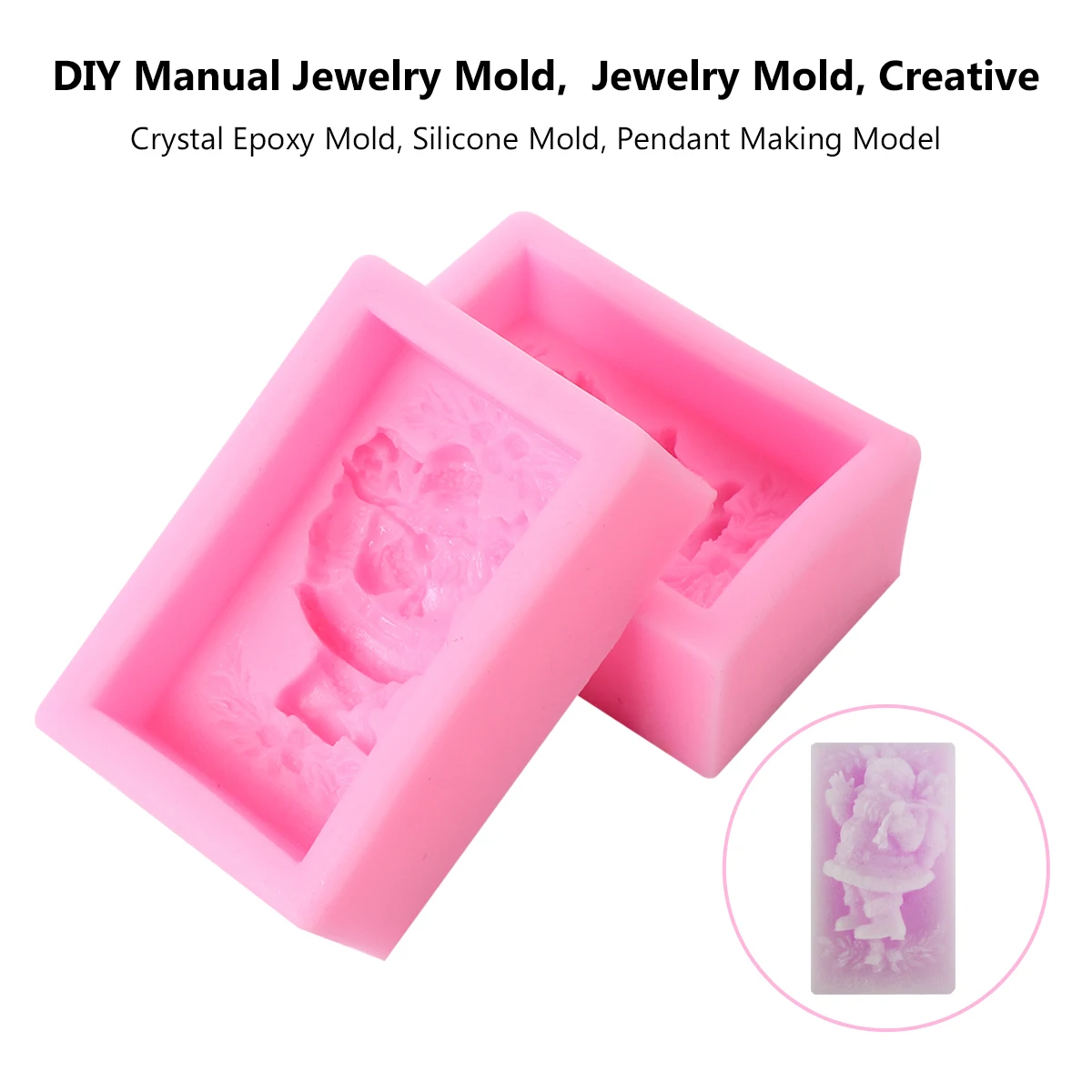 

2Pcs SantaClausMold SiliconeDIYChristmasCraftsSoapMaking JellyCakeFondantGiftIdea SafeEnvironmentalFriendly HomeUse