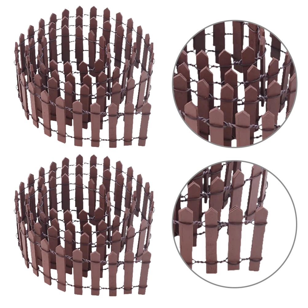

3 Pcs Micro Landscape Fence Decor Decorative Mini Miniature Dollhouse Iron Wire Garden Fences for