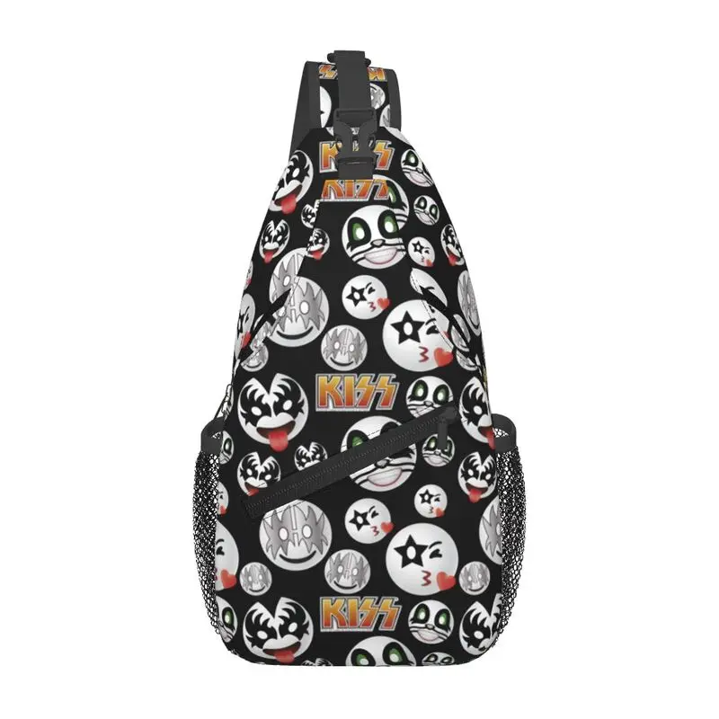 

Heavy Metal Rock Music Band Kiss Sling Crossbody Backpack Men Custom Shoulder Chest Bag for Cycling Camping Daypack