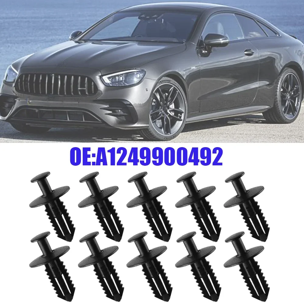 10x Car Fender Bumper Wheel Arch Lining Mudguard Trim Clip Rivet For Mercedes-Benz C-Class W204 2007 2008 2009 2010 2011 -2014