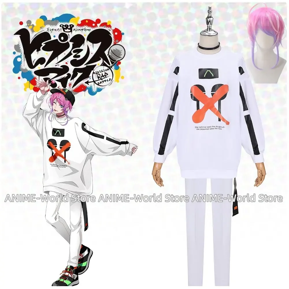 Japonês Voice Role Cosplay Traje para Adulto, Rap, Batalha Fling, Posse Ramuda Amemura, Fácil R, T-Shirt, Chapéu, Dia das Bruxas, Adulto