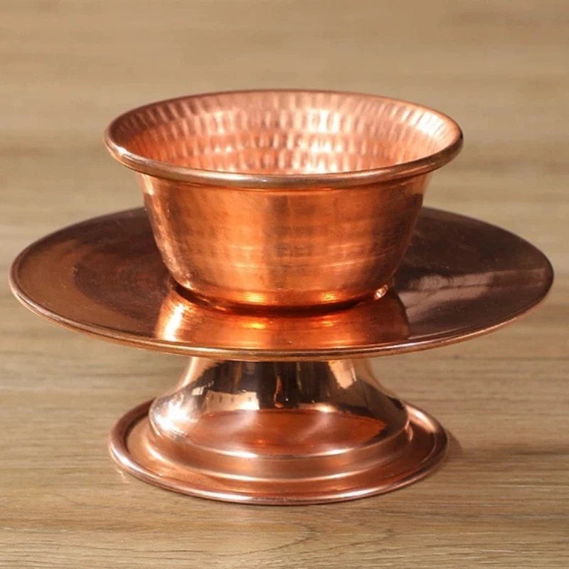 

Buddhism Holy Water cup,Engraving Hammer Texture Tibetan Copper Handicrafts,Tantric Offering Bowl Altars Ornament,Buddhist Item