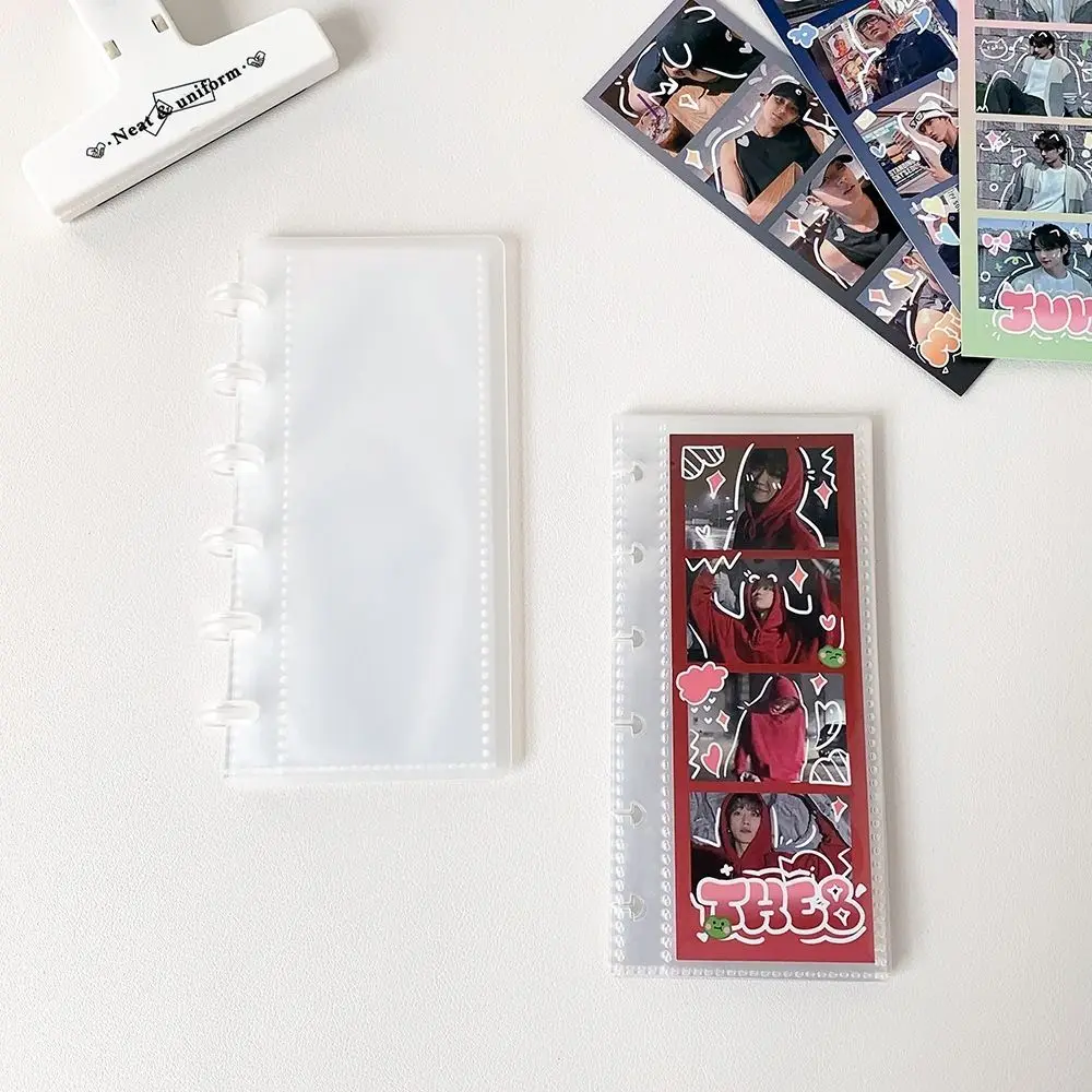 High Quality Mushroom Hole Photocards Holder Vertical Loose Leaf Idol Card Collection Binder Transparent Bill Storage Booklet