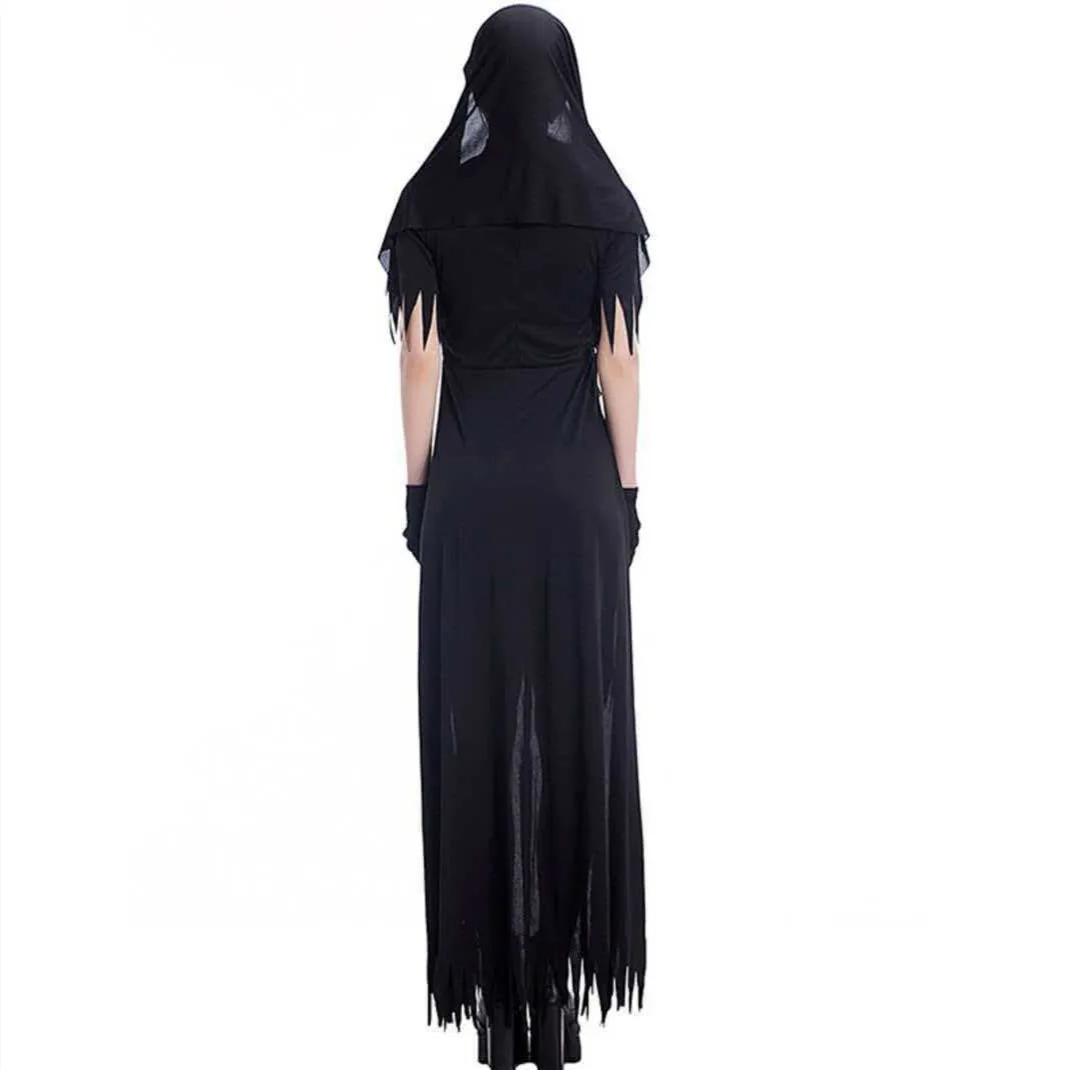 Horror Nun Zombie Set Women Halloween Vampire Demon Dress Scary Cosplay Outfit Gothic Undead Church Sister Attire view 5