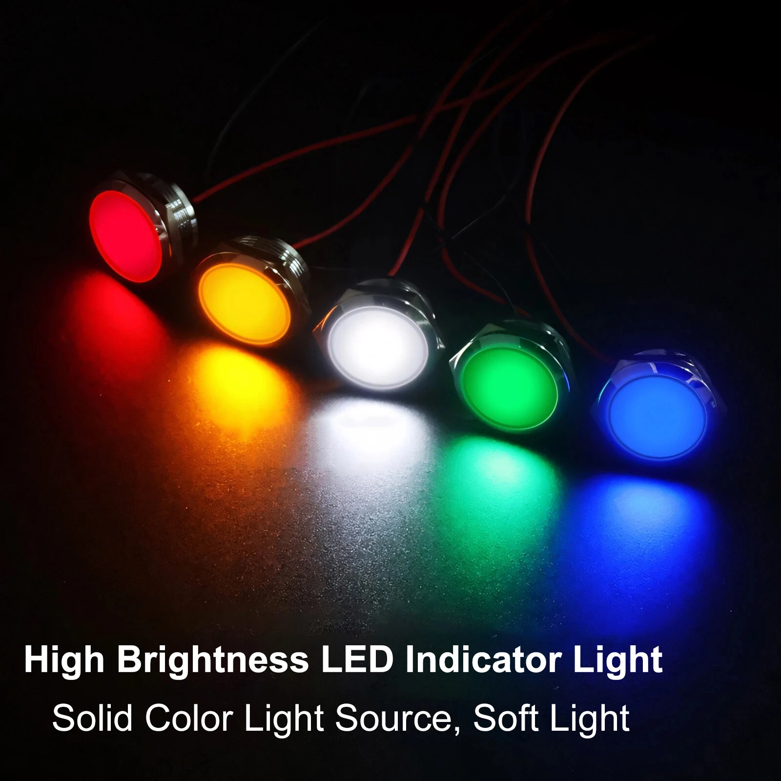 ABILKEEN 20PCS 12MM Metal LED Indicator Light RG Bi-Color/RGB Tri-Color LED Light Signal Pilot Lamp Common Positive/Negative