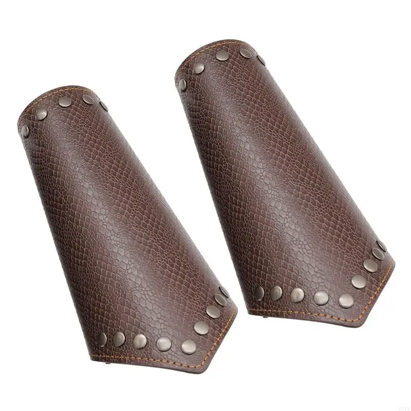 

Leather Wristband Medieval Armors Bracers Leather Armband Wrist Guard H7EF