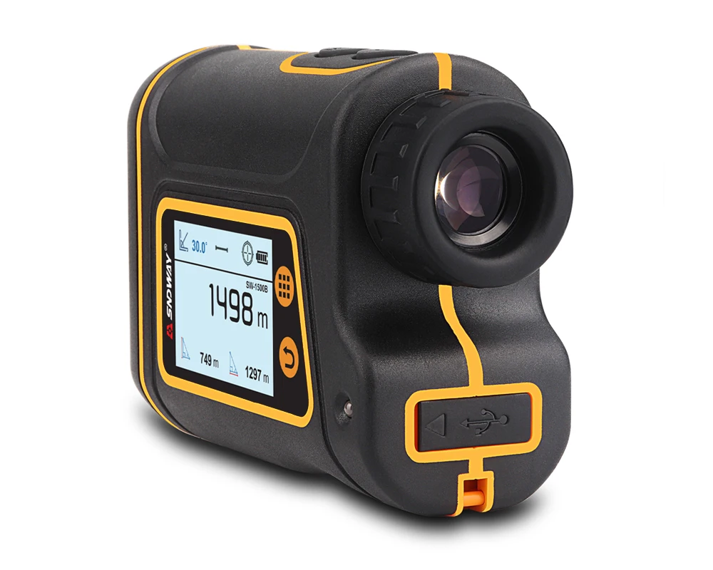 SNDWAY 1500M Telescope Laser Range Finder Digital Distance Meter Hunting Golf Rangefinder LCD Display Roulette Tape Measure