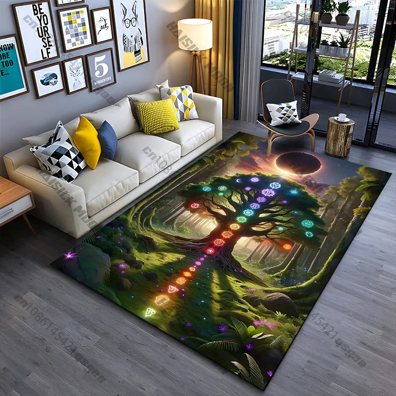 Cosmic energy connection tree carpet Yoga living room room decor children's crawling mat doormat area rug games mat