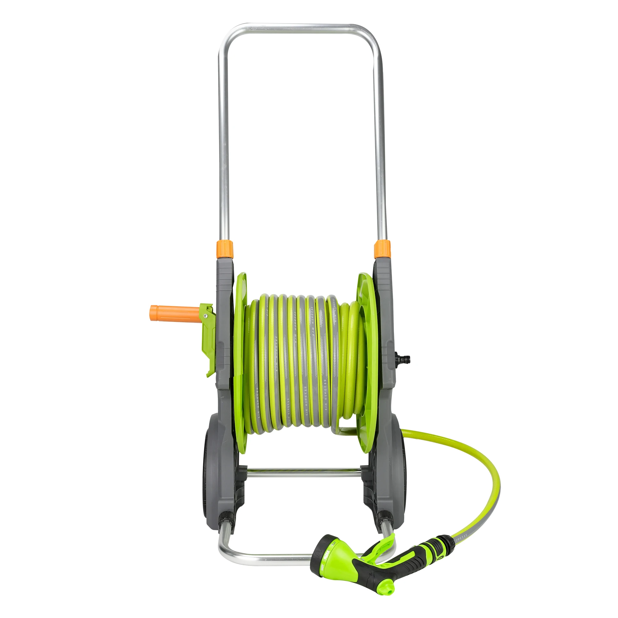 2 in 1 Hose Reel Cart Irrigation System Outdoor Lawn Backyard Storage Rack Wheeled Water Hose Reel for Car Pet Washing