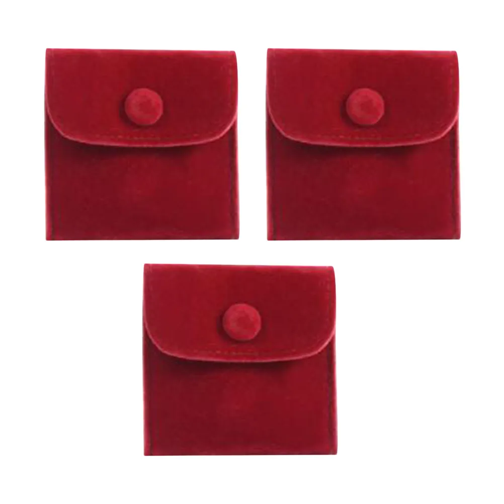 3Pcs Functional Jewelry Pouches with Easy Open Close Buckle Perfect for Jewelry Storage Wedding Favors Gifts Merchandising