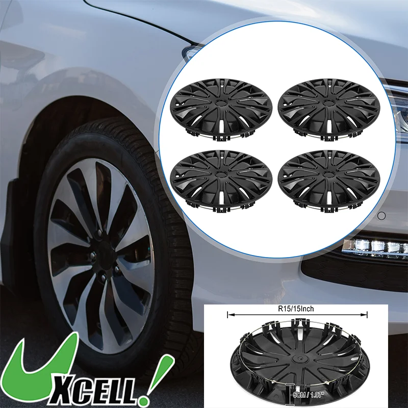 UXCELL 4Pcs 15 inch Wheel Rim Hub Cover Universal Wheel Hub Caps Vehicle Protective Replacement Parts Stylish Decoration