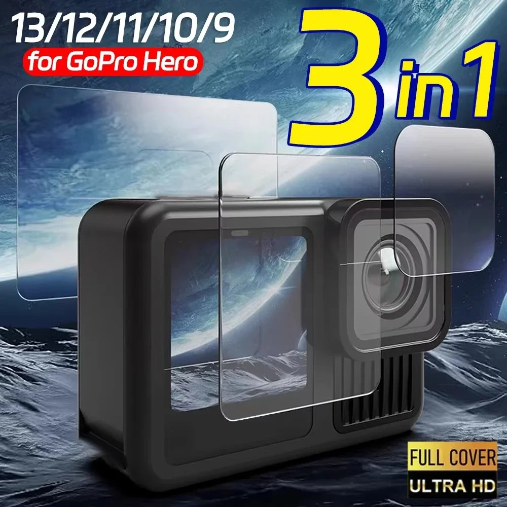 Front Back Full Coverage Camera Lens Films for GoPro Hero 13 12 11 10 9 Tempered Glass Screen Protectors Cameras Accessories