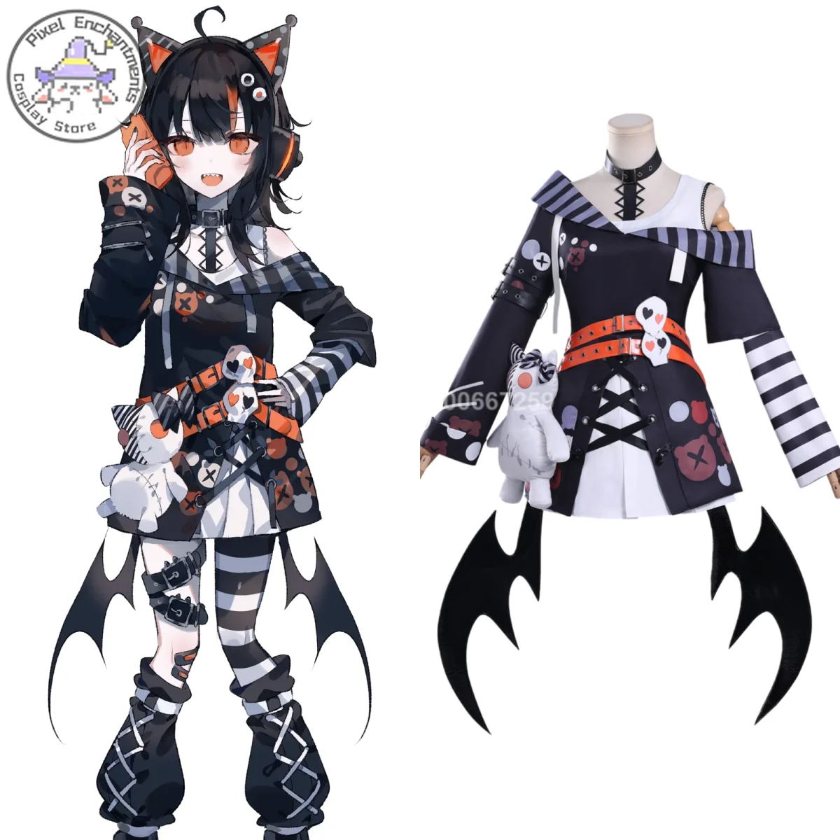 

Magical Girl's Magic Trial Cosplay Costume Anime Coco Sawatari Role Playing Clothes Cute Dress Doll Headwear Set Women ComicCon