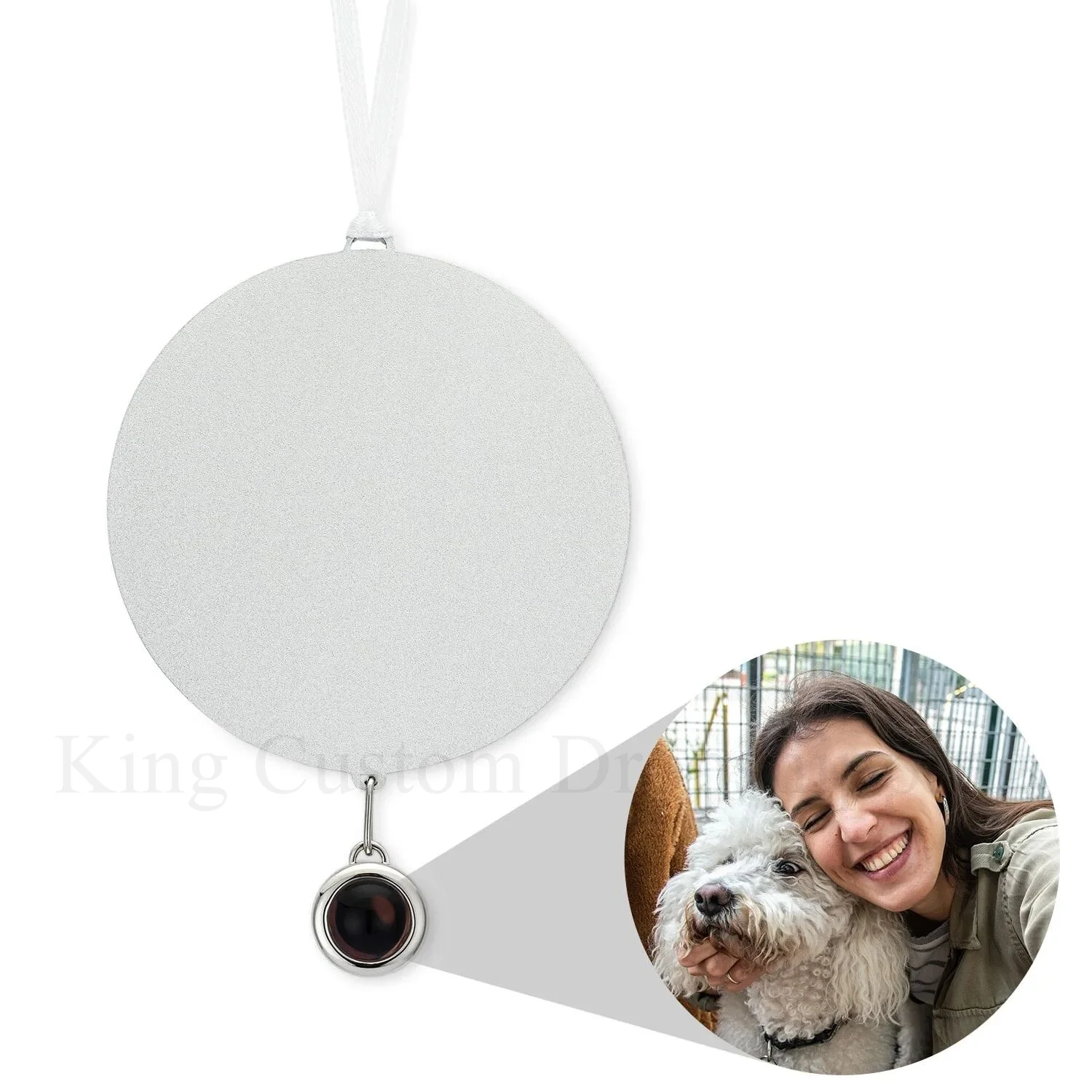 

Personalized Circle Symbol Photo Ornament Customized Projection Pendants for Christmas Gifts for Family and Friends.