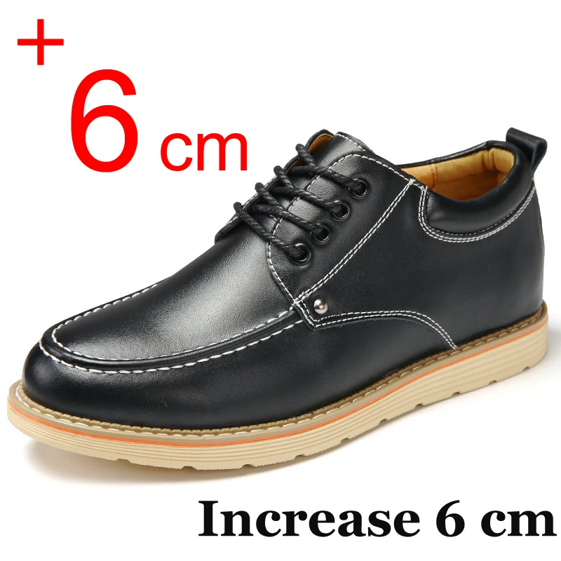 Brand Men\'s Sneakers Elevator Shoes Soft Leather Business Heighten Shoes 6CM Man Daily Height Increasing Moccasins Taller Male