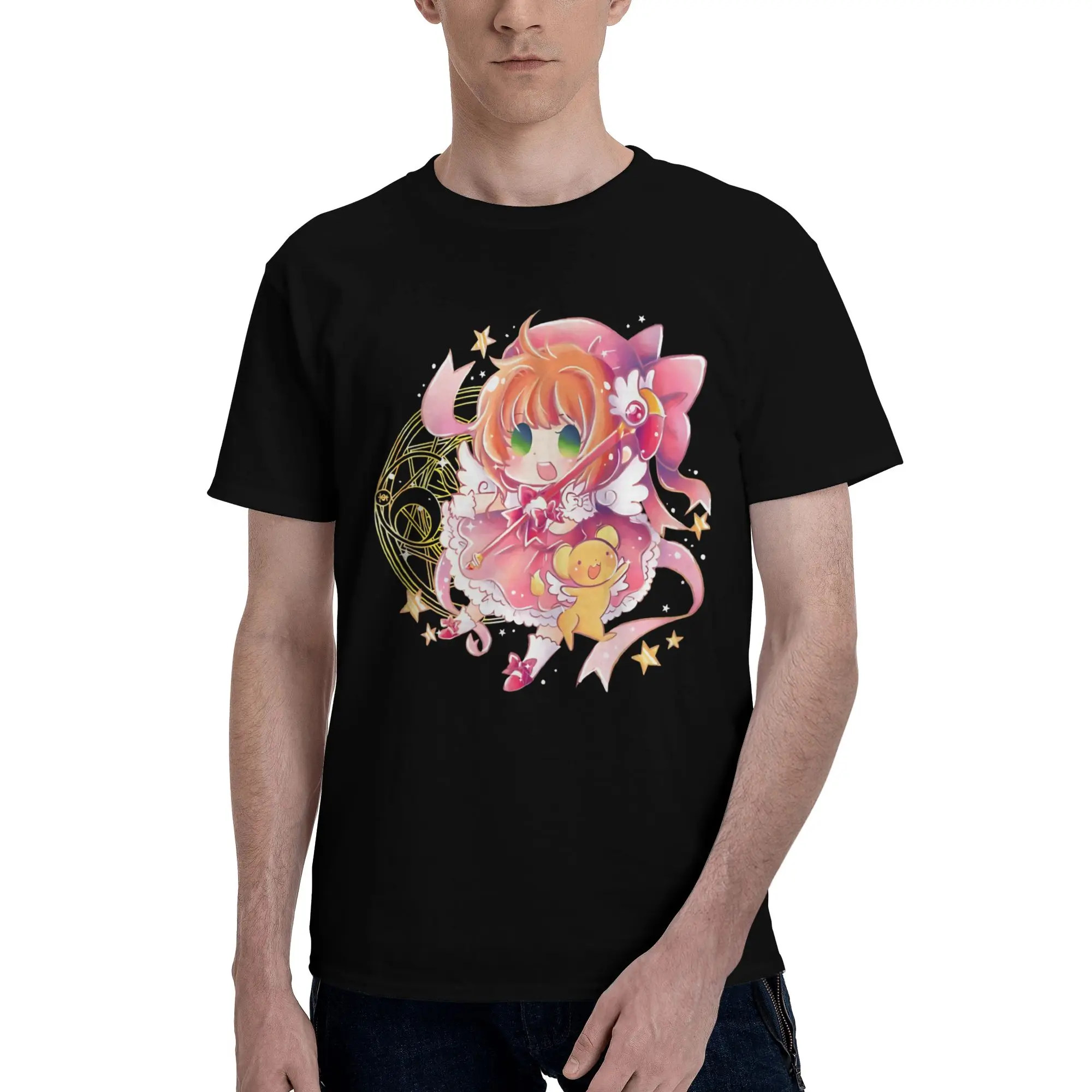 Cardcaptor sakura Graphic Funny 100% Cotton T-Shirt Bandai Cardcaptor Sakura Tops Tees For Men