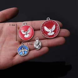 10 pieces of religious peace dove pendant jewelry making DIY handmade crafts