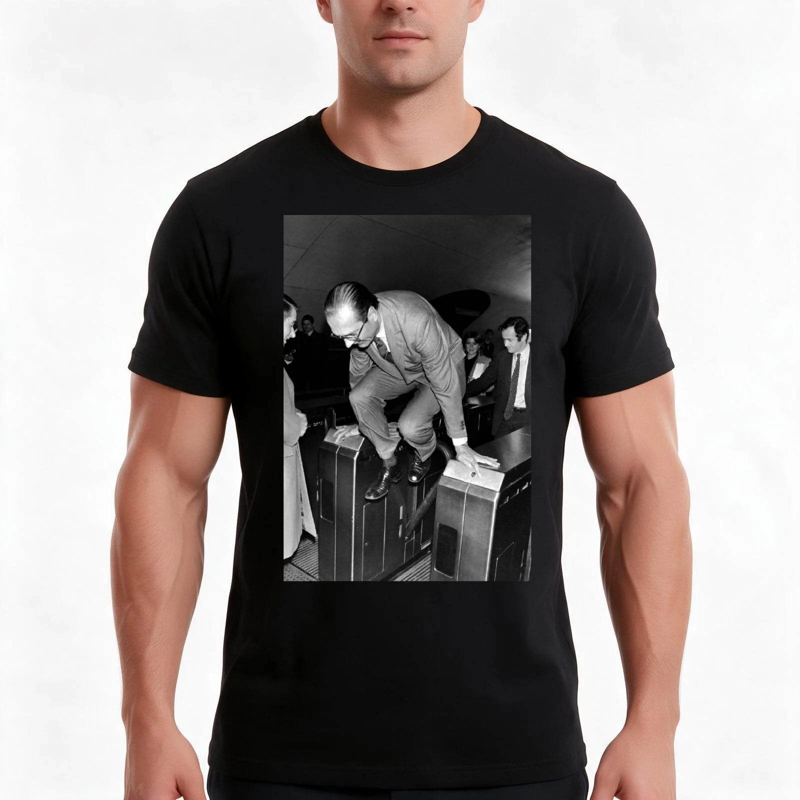 Jacques Chirac French Swag T-Shirt, Summer Casual Cotton Tee, Oversized Streetwear Tops, Vintage Graphic Print, Unisex Men Women