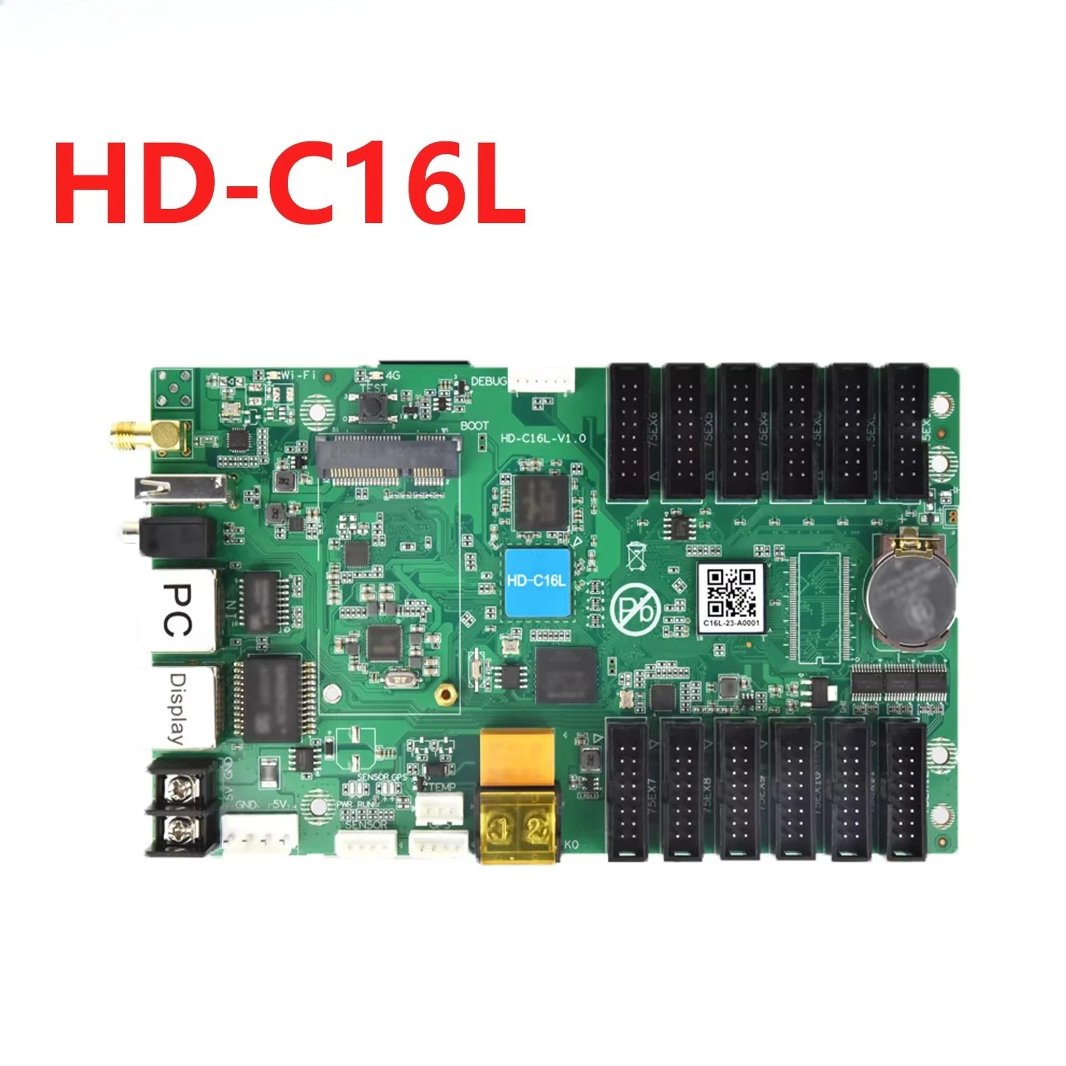 Full Color Led Display Led Sign Control Card C16L, Huidu Controller C16L for P2 P2.5 P2 P3 Rgb Led Module