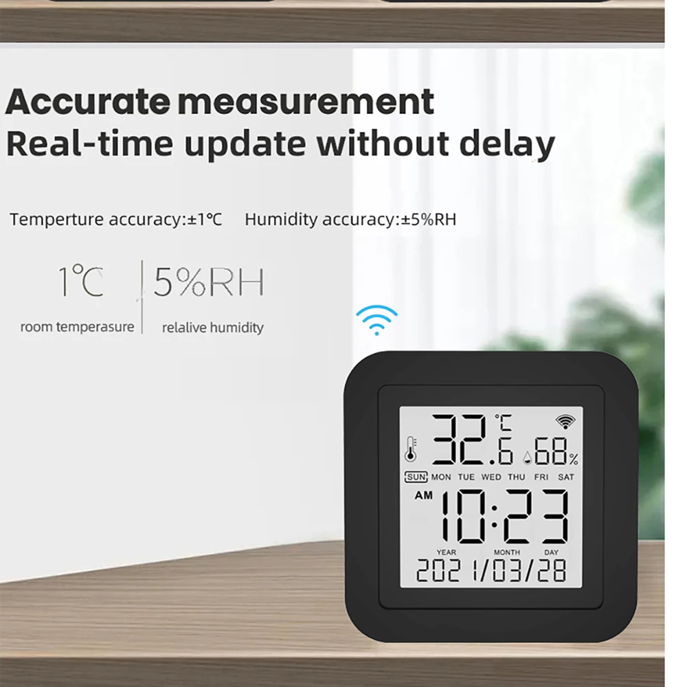 Tuya WiFi Smart Infrared Remote Control with Temperature&Humidity Sensor LCD Screen for TV AC Works with Alexa Google Home Yand