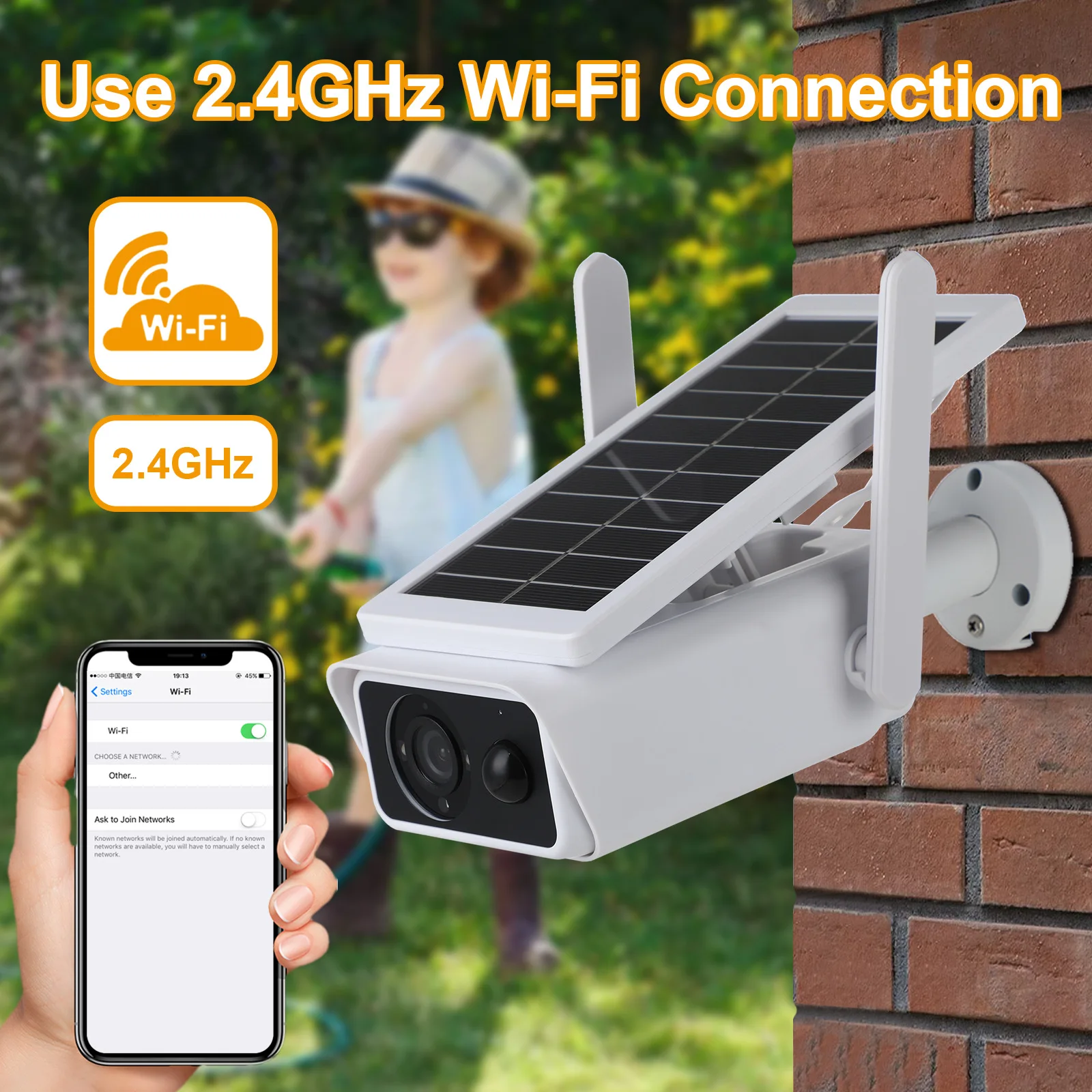 4MP Solar Camera Outdoor 360° Panoramic Night Vision Surveillance Two-way Audio Motion Detection CCTV Cameras Removable Battery
