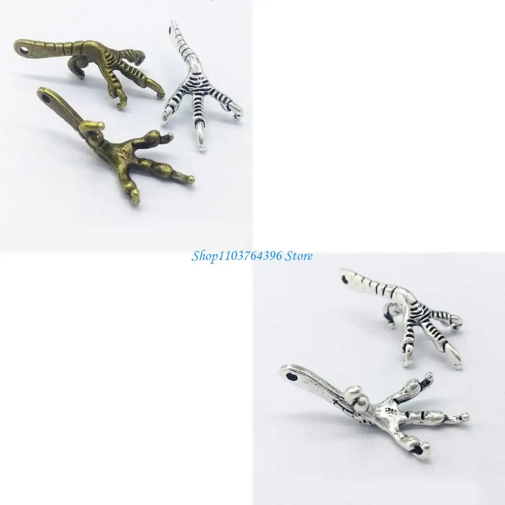 10 قطعة المعلقات مخلب الطيور الرجعية صنع المجوهرات الاكسسوارات سبيكة الملمس دلاية مجوهرات مناسبة لصنع المجوهرات #1
