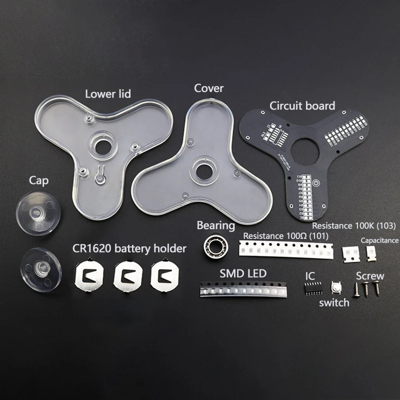 DIY Electronic Top Kit LED Fingertip Gyro Manufacture DIY Kit Fun Top Welding Electronic Components Circuit Board for Hobbyists