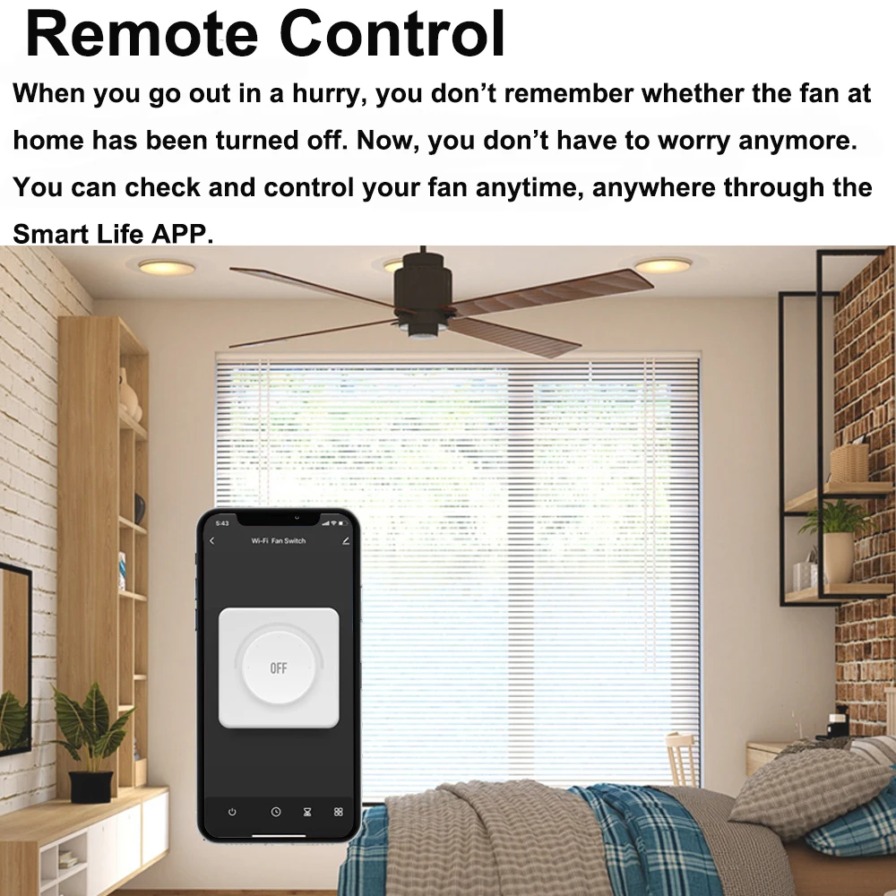 Imagem -04 - Interruptor Inteligente Zigbee para Ventilador de Teto da ue Interruptores de Botão Rotativo Tuya Remote Controle de Velocidades Trabalhar com Alexa Google Home