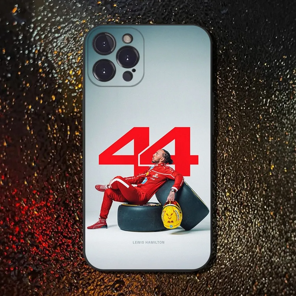 44 L-Lewis Hamilton Phone Case For iPhone 16,15,14,13,12,11 Plus,Pro Max,XS,X,XR,SE,Mini,8,7,Soft Silicone Black Cover - Detail 1