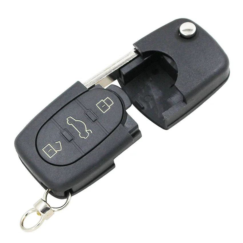 3 Buttons Remote Key Shell Housing Cover for Audi A3 A4 A6 A8 S4 S6 S8 TT Coupe with Large Battery Holder