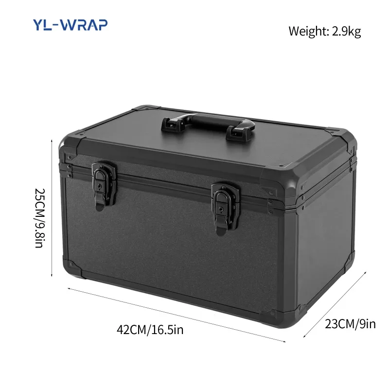 Black Aluminum Storage Carrying Case Hard Car WrapTools Box for Vinyl Film Wrap Tool Kit Window Tint Tool Storage Box